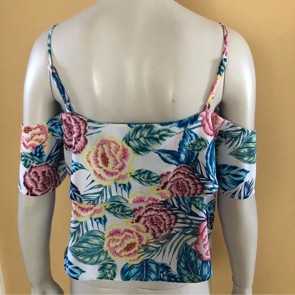 H&M Divided Floral Print Cold Shoulder Top - Size 8 - NWOT - Picture 12 of 12